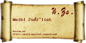 Weibl Zsüliet névjegykártya